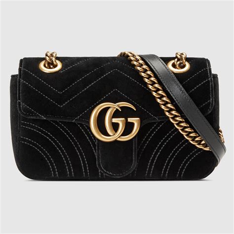 gucci black velvet bag mini|gucci velvet marmont mini.